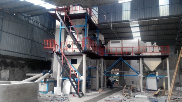 滾筒式無機?；⒅楸厣皾{生產(chǎn)線